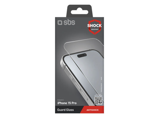 SBS Glas-Displayschutz für iPhone 15 Pro