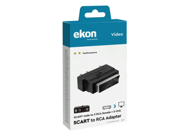 EKON Scart / 3 RCA + S-VHS-Adapter Kaufuniversum - EKON Scart / 3 RCA + S-VHS-Adapter