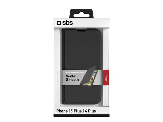 SBS Bookcase Wallet Lite-Hülle für iPhone 15 Plus/14 Plus