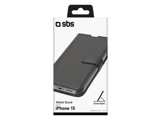 SBS Book Case Wallet für iPhone 15 mit Standfunktion