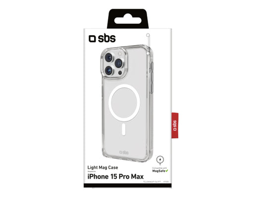 SBS Transparente steife Hülle, kompatibel mit MagSafe-Ladefunktion für iPhone 15 Pro Max