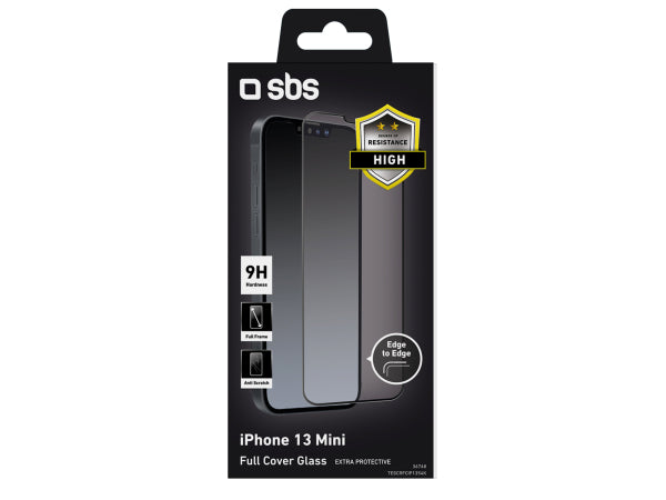 SBS Glas Displayschutz Full Cover für iPhone 13 Mini Kaufuniversum - SBS Glas Displayschutz Full Cover für iPhone 13 Mini