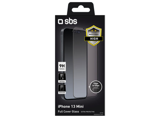 SBS Glas Displayschutz Full Cover für iPhone 13 Mini