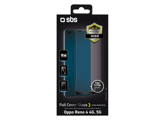 SBS Glas Displayschutz Full Cover für Oppo Reno 4 4G/5G