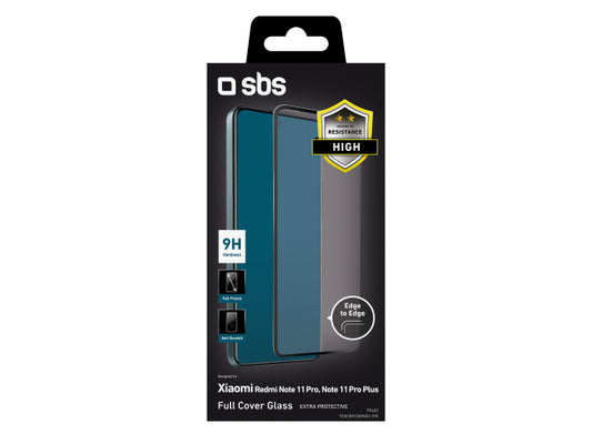 SBS Glas Displayschutz Full Cover für Xiaomi Redmi Note 11 Pro/11 Pro Plus/Poco X4 Pro/Note 12 Pro 4G