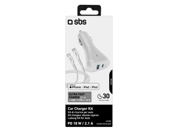 SBS Auto-Set Lightning-Kabel + Ladegerät PD 18 Watt Kaufuniversum - SBS Auto-Set Lightning-Kabel + Ladegerät PD 18 Watt