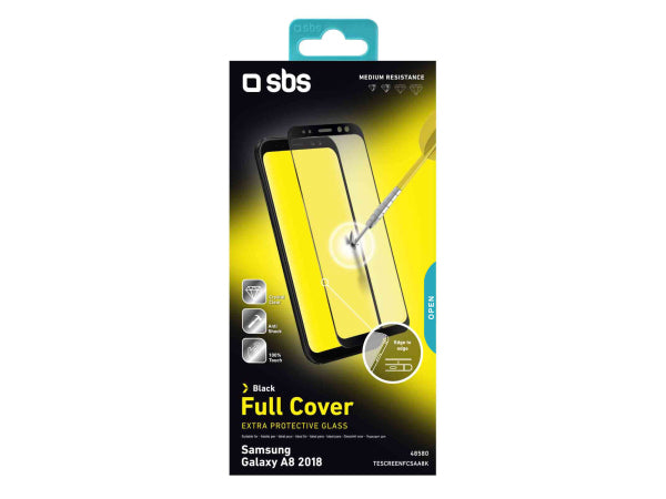 SBS Glas Displayschutz Full Cover für Samsung Galaxy A8 2018 Kaufuniversum - SBS Glas Displayschutz Full Cover für Samsung Galaxy A8 2018