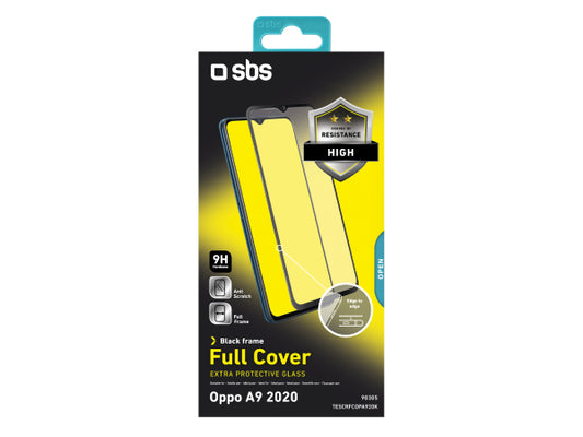 SBS Glas Displayschutz Full Cover für Oppo A9 2020