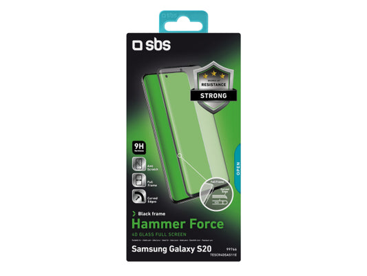 SBS Glas Displayschutz 4D Full Glass für Samsung Galaxy S20