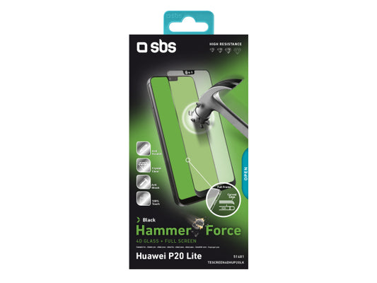 SBS Glas Displayschutz 4D Full Glass für Huawei P20 Lite