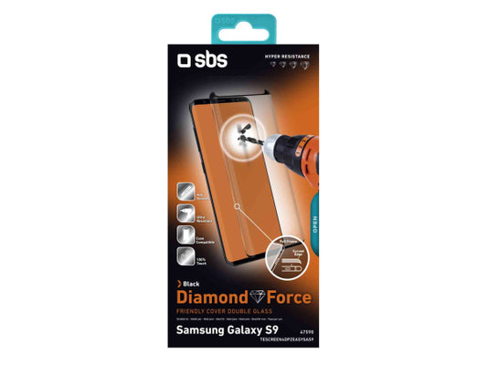 SBS Glas Displayschutz 4D Friendly für Samsung Galaxy S9