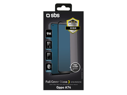 SBS Glas Displayschutz Full Cover für Oppo A74 4G