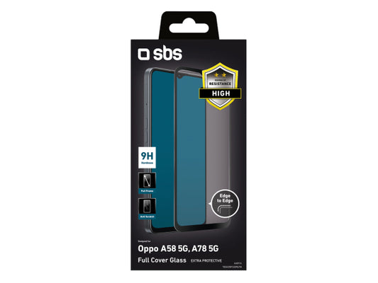SBS Glas Displayschutz Full Cover für Oppo A58 5G/A78 5G