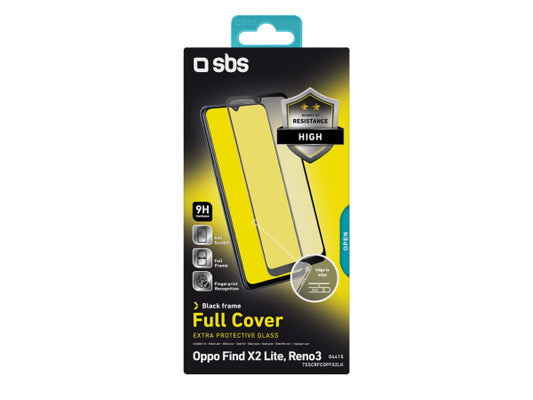 SBS Glas Displayschutz Full Cover für Oppo Find X2 Lite