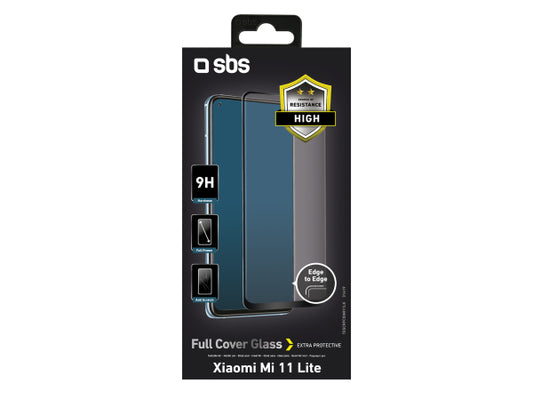 SBS Glas Displayschutz Full Cover für Xiaomi Mi 11 Lite