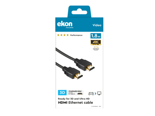 EKON HDMI 2.0 vergoldetes Kabel, 4 Sterne