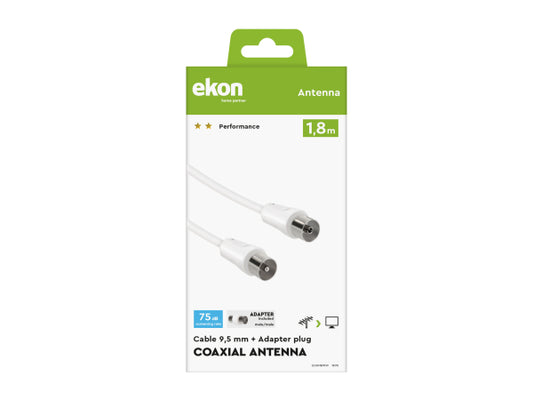 EKON Antennenkabel Stecker/Buchse + 75dB-Adapter