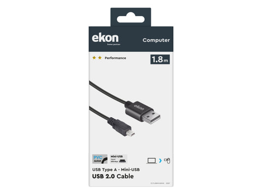 EKON Kabel mit USB Typ A Stecker und Mini-USB Stecker