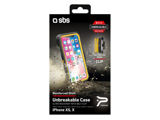 SBS Cover Unbreakable mit Gürtelclip für iPhone XS/X