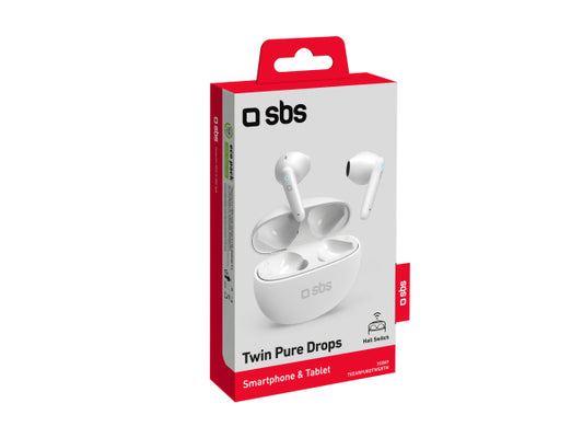 SBS Twin Pure Drops – TWS-Ohrhörer mit Mikrofon zur Unterdrückung von Umgebungsgeräuschen (ENC)
