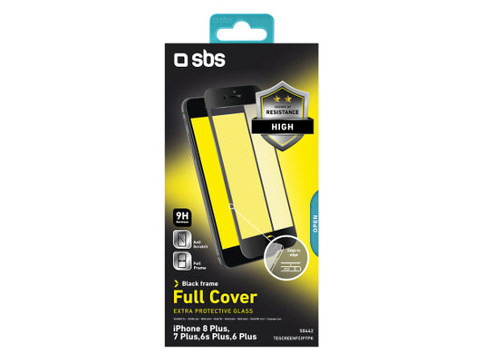 SBS Glas Displayschutz Full Cover für iPhone 8 Plus/7 Plus/6s Plus/6 Plus