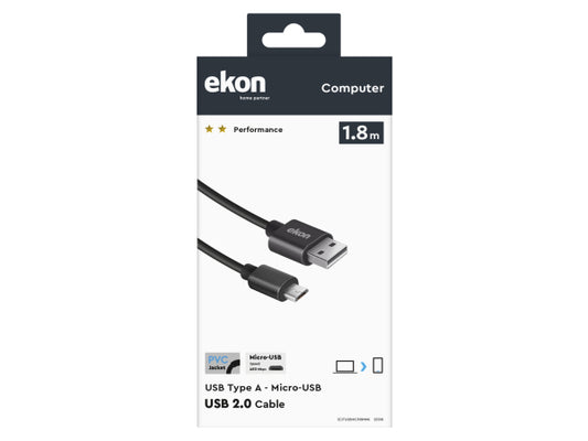 EKON Kabel mit USB-Typ-A-Stecker und Micro-USB-Stecker