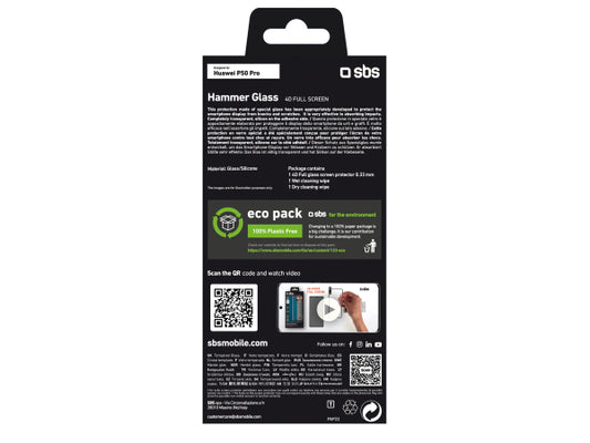 SBS Glas Displayschutz 4D Full Glass für Huawei P50 Pro