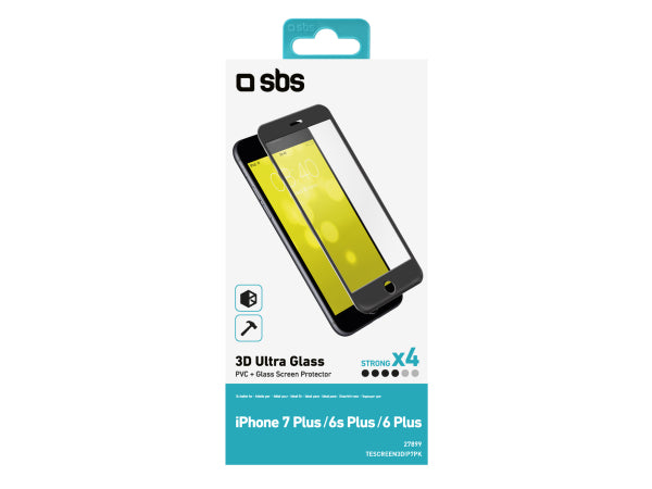 SBS Displayschutz Glas 3D für iPhone 8 Plus / 7 Plus / 6s Plus / 6 Plus Kaufuniversum - SBS Displayschutz Glas 3D für iPhone 8 Plus / 7 Plus / 6s Plus / 6 Plus