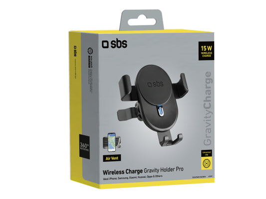 SBS Auto-Halterung 15 W Wireless mit Gravity-Verschluss mit Schnellladung
