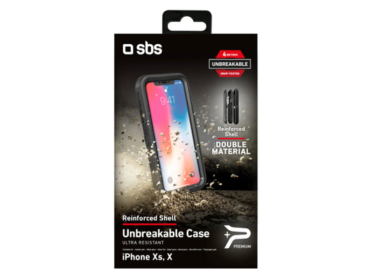 SBS Cover Unbreakable mit Gürtelclip für iPhone XS/X