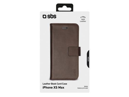 SBS Klapphülle aus echtem Leder für iPhone XS Max
