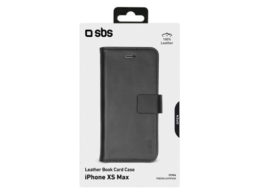 SBS Klapphülle aus echtem Leder für iPhone XS Max