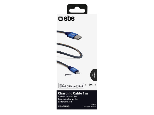 SBS USB-Ladekabel 2.0 - Lightning, Finish: Jeans Kaufuniversum - SBS USB-Ladekabel 2.0 - Lightning, Finish: Jeans