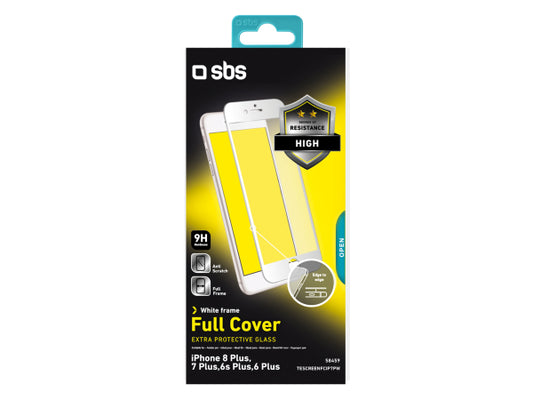 SBS Glas Displayschutz Full Cover für iPhone 8 Plus/7 Plus/6s Plus/6 Plus