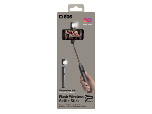 SBS Kabelloser Selfie-Stick mit Blitz