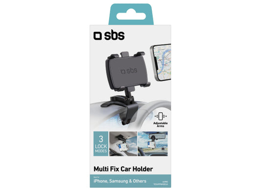 SBS Schwenkbare Autohalterung mit Clip für Smartphones bis zu 7 Zoll.