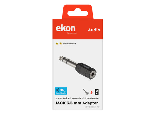 EKON Audio-Adapter Klinke 3,5 mm weiblich auf Klinke 6,3 mm männlich