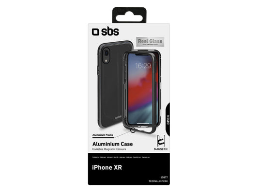 SBS Cover aus Aluminium und Hartglas für iPhone XR