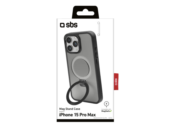 SBS MagSafe-kompatible Ladehülle mit Metallverarbeitung und Ring mit Standfunktion für iPhone 15 Pro Max Kaufuniversum - SBS MagSafe-kompatible Ladehülle mit Metallverarbeitung und Ring mit Standfunktion für iPhone 15 Pro Max