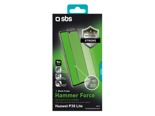 SBS Glas Displayschutz 4D Full Glass für Huawei P30 Lite