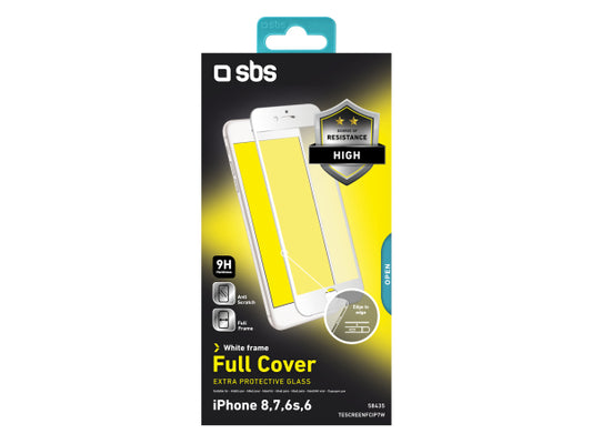 SBS Glas Displayschutz Full Cover für iPhone 8/7/6s/6