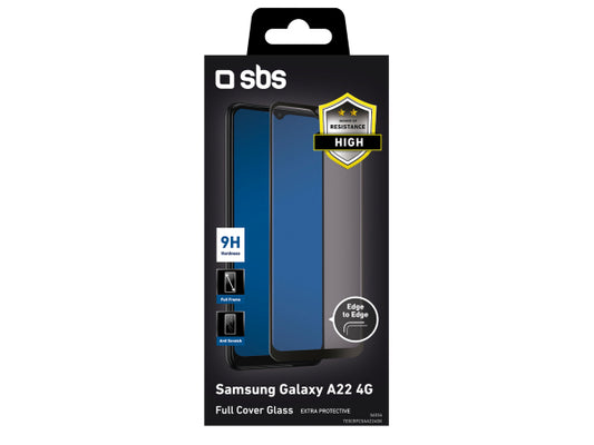 SBS Glas Displayschutz Full Cover für Samsung Galaxy A22 4G