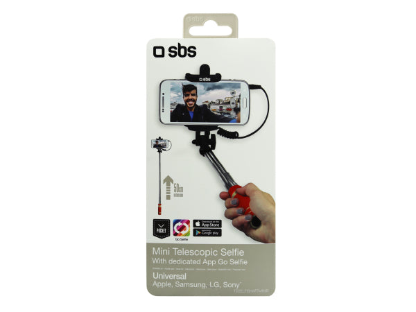 SBS Mini-Selfie Stick mit Klinkenstecker 3,5 mm Kaufuniversum - SBS Mini-Selfie Stick mit Klinkenstecker 3,5 mm