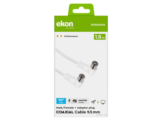 EKON 75dB Antennenkabel mit abgewinkelten Steckern