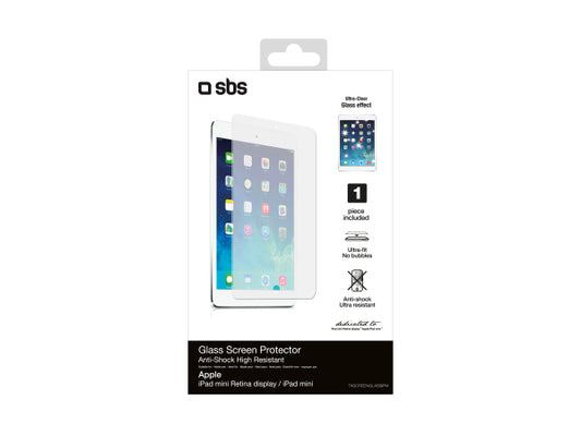 SBS Screen Protector Glaseffekt extrem widerstandsfähig für iPad mini, iPad mini 2, iPad mini 3
