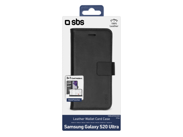 SBS Klapphülle aus echtem Leder für Samsung Galaxy S20 Ultra Kaufuniversum - SBS Klapphülle aus echtem Leder für Samsung Galaxy S20 Ultra