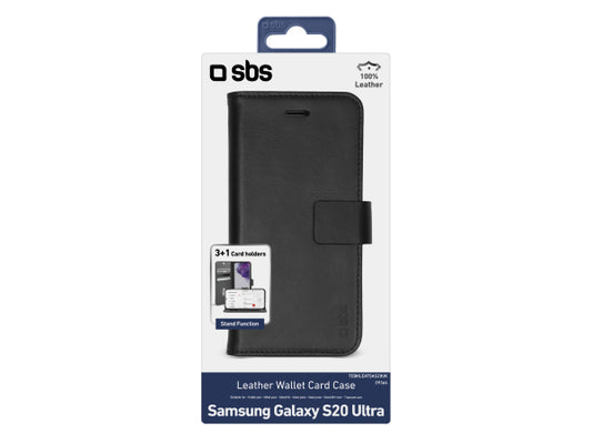 SBS Klapphülle aus echtem Leder für Samsung Galaxy S20 Ultra