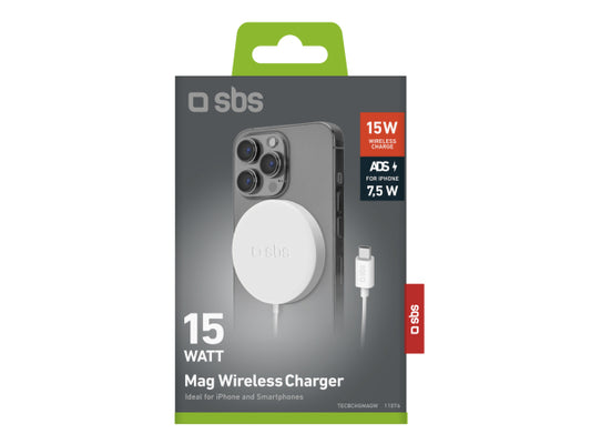 SBS Kabelloses Ladegerät für Android und iPhone 16/15/14/13/12