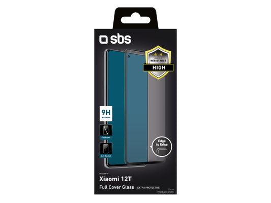 SBS Glas Displayschutz Full Cover für Xiaomi 12T/12T Pro