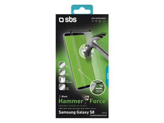 SBS Glass Screen Protector Friendly für Samsung Galaxy S8